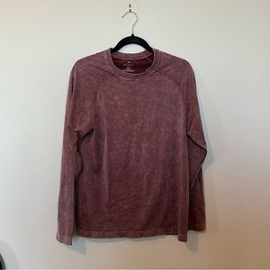 Fabletics Burgundy Long Sleeve Workout Top